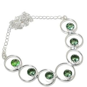 Sterling Silver Necklace with Green Amethyst